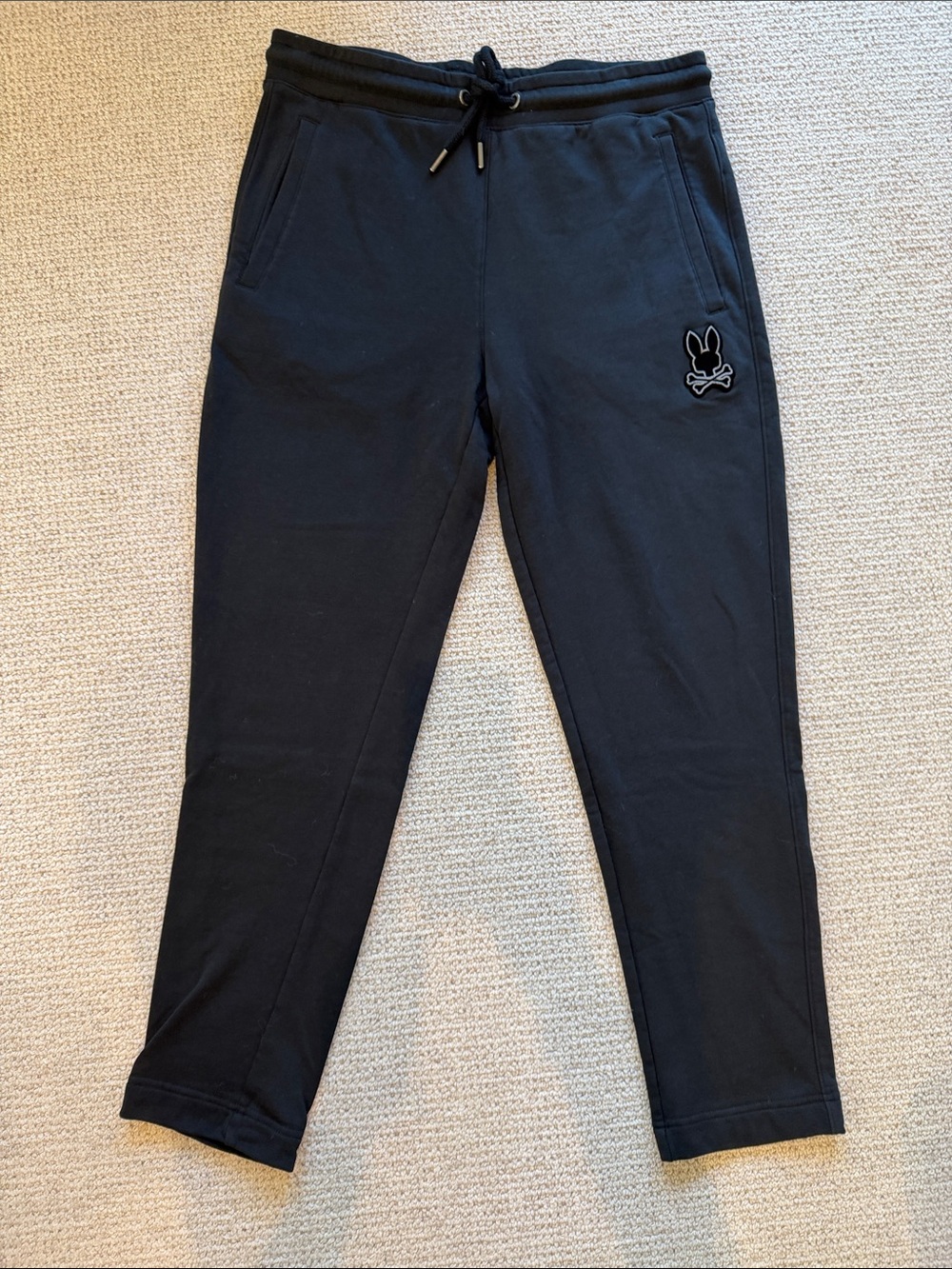Psycho Bunny Black Men's Jogger Sweatpants with Embroidered Logo